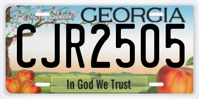 GA license plate CJR2505