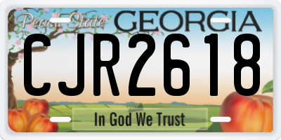 GA license plate CJR2618