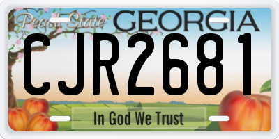 GA license plate CJR2681
