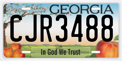 GA license plate CJR3488