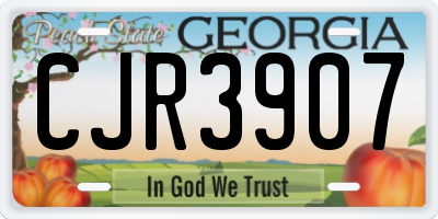 GA license plate CJR3907