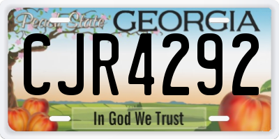 GA license plate CJR4292