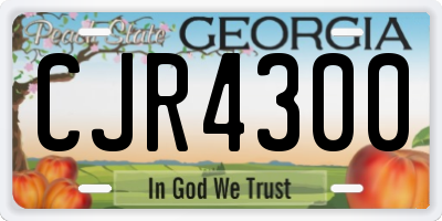 GA license plate CJR4300