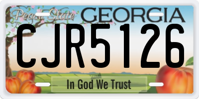 GA license plate CJR5126
