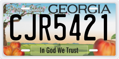 GA license plate CJR5421