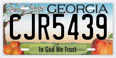 GA license plate CJR5439
