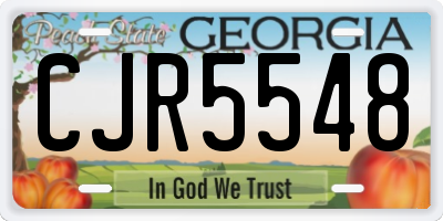 GA license plate CJR5548