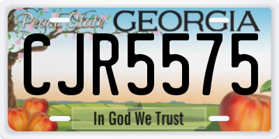 GA license plate CJR5575