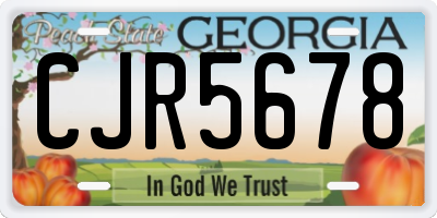GA license plate CJR5678