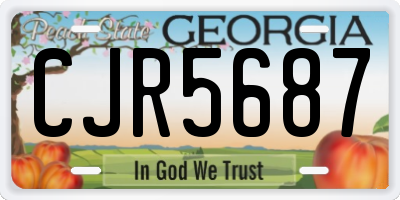 GA license plate CJR5687