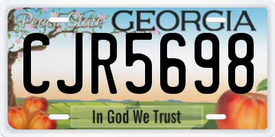 GA license plate CJR5698
