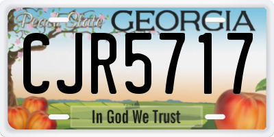 GA license plate CJR5717