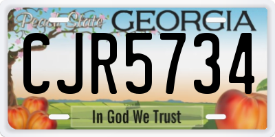 GA license plate CJR5734