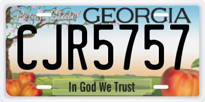GA license plate CJR5757