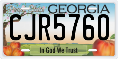 GA license plate CJR5760