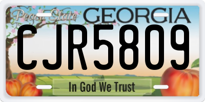 GA license plate CJR5809
