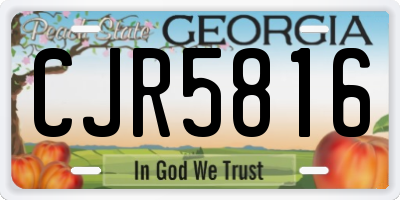 GA license plate CJR5816