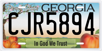 GA license plate CJR5894