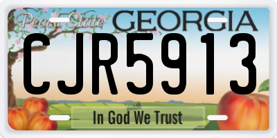 GA license plate CJR5913