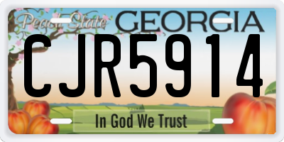 GA license plate CJR5914