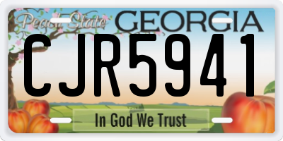 GA license plate CJR5941