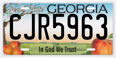 GA license plate CJR5963