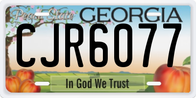 GA license plate CJR6077