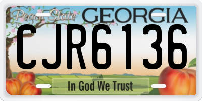 GA license plate CJR6136