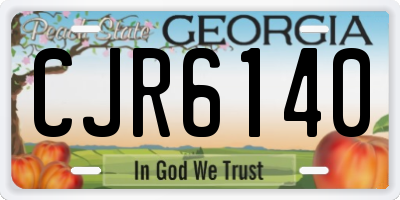 GA license plate CJR6140