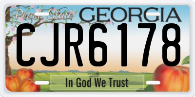 GA license plate CJR6178