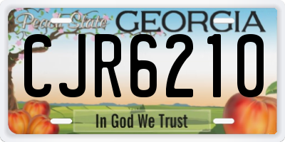 GA license plate CJR6210