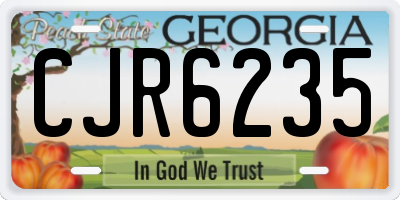 GA license plate CJR6235