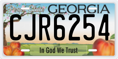GA license plate CJR6254