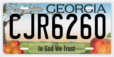 GA license plate CJR6260