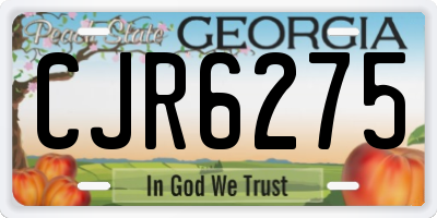 GA license plate CJR6275
