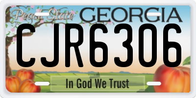 GA license plate CJR6306