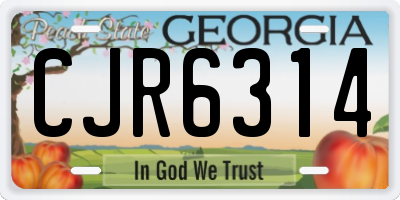 GA license plate CJR6314