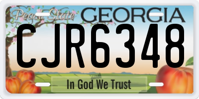GA license plate CJR6348
