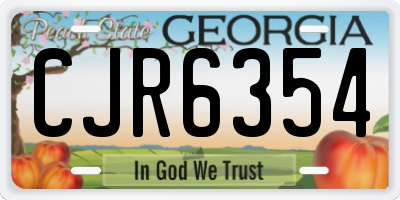 GA license plate CJR6354