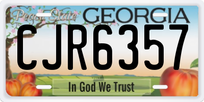 GA license plate CJR6357