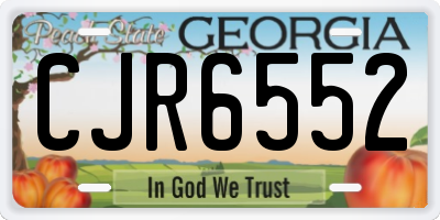 GA license plate CJR6552