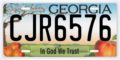 GA license plate CJR6576