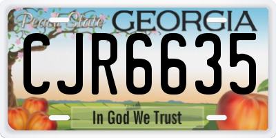 GA license plate CJR6635