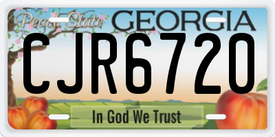 GA license plate CJR6720
