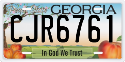 GA license plate CJR6761