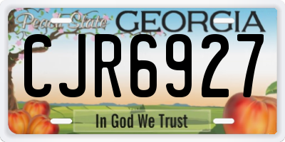 GA license plate CJR6927