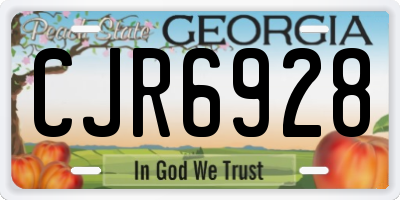 GA license plate CJR6928