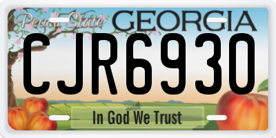 GA license plate CJR6930