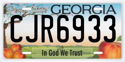 GA license plate CJR6933