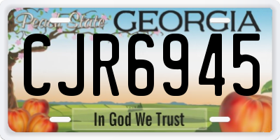 GA license plate CJR6945